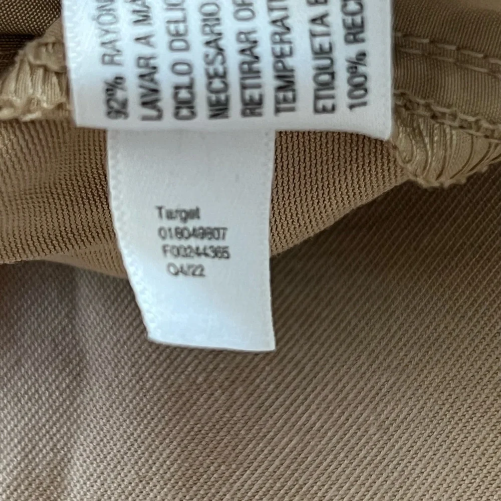 A New Day Tan Ankle Cargo Pants Women’s 4 Elastic Waist Multi Pockets Office